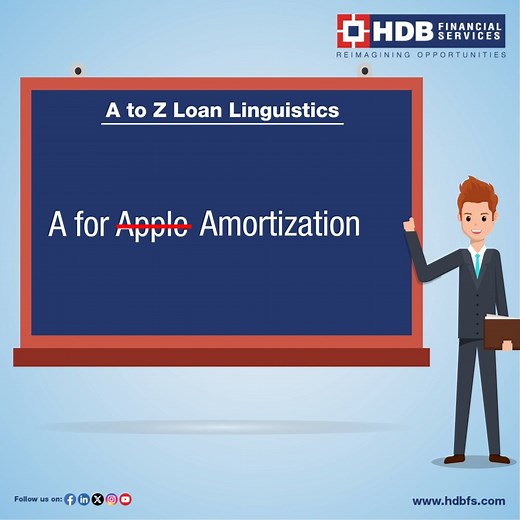 1.9K views · 16 reactions | Let's dive into the ABCs of loan terminology to boost your borrowing smarts. Today’s letter is ‘A’ for Amortization: the gradual repayment of a loan through regular payments covering both interest and principal. Comment below if you have any questions about amortization!  #FinancialEducation #reimaginingopportunities #hdbfs #financialawareness #LoanLinguistics #amortization | HDB Financial Services Ltd. | Facebook