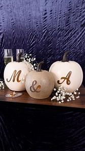 Fall in love with autumn wedding magic! 🧡🍂 Personalized pumpkins with your initials or new married name add that perfect seasonal touch to your big day. Because some love stories are just meant for sweater weather! #FallWedding #AutumnBride #AutumnGroom #PersonalizedPumpkins #GiftsDotCom | Gifts.com