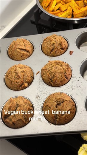Fluffy Vegan Buckwheat Banana Muffin Recipe for Breakfast