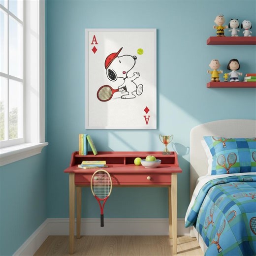 Ace Tennis Poster | Playing Card Wall Art - Etsy