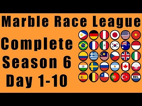 Marble Race League 2020 Season 6 Complete Race Day 1-10 in Algodoo / Marble Race King