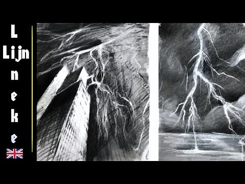 Easy LIGHTNING for beginners pencil eraser drawing