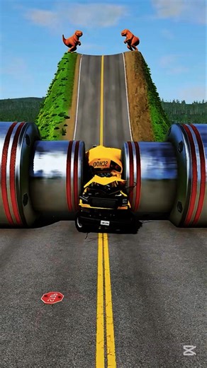 Cars & School Bus vs Chained Hydraulic Crusher – Ultimate Destruction! 💥