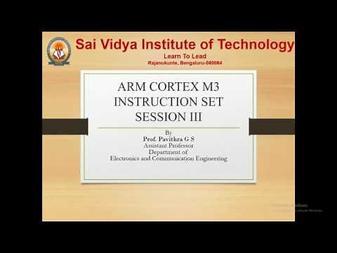 ARM CORTEX M3 Instruction set Session 3