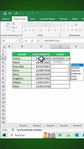 Como Calcular a IDADE no Excel