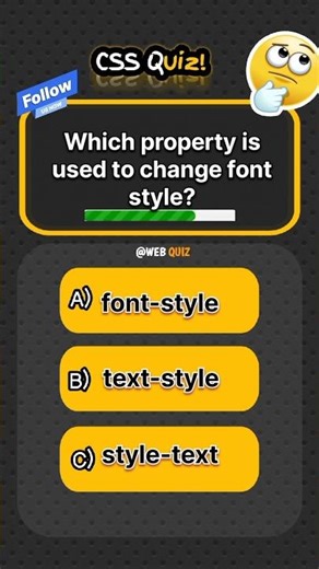 Which property is used to change font style? | web quiz #quiz #frontendcourse #generalknowledge #fyp