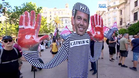 Protesters demand regional government resigns months after deadly Valencia floods