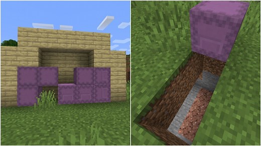 How to make a secret entrance using shulker box in Minecraft