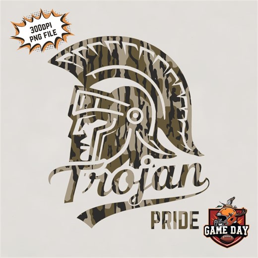 Camo Trojans Mascot PNG: College Team Logo Sublimation (digital Download - Etsy