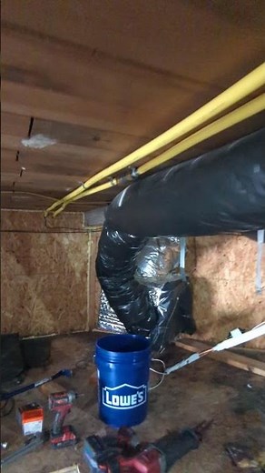 very dangerous install of csst flexible gas line. hard wood floor guy put several nails thru.