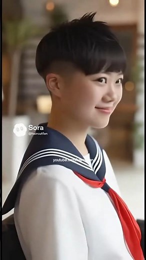 AI-130【バッサリ切ってください】High school girl long to undercut pixie haircut #断髪 #刈り上げ #haircut バッサリベリーショート