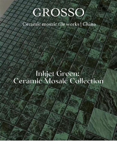 Inkjet Green: Ceramic Mosaic Collection Dark green. White veins. Zero compromise. This is Green Inkjet Mosaic in the iconic Big Flower Green palette. Each 48x48mm tile carries the bold, irregular drama of quarried stone—reproduced with inkjet precision and fired for durability. A timeless classic, now mosaic-sized. #BigFlowerGreen #GreenStone #MosaicArt #InkjetTechnology #LuxuryMosaic #StoneLookTile #FeatureWall #BoldDesign