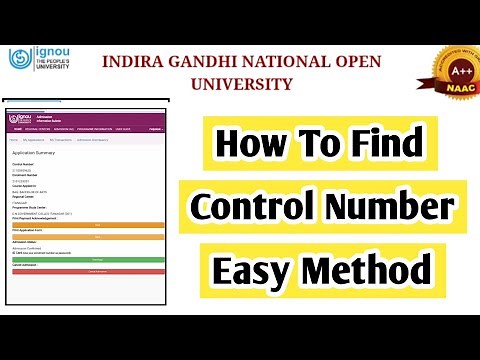 How To Find Control Number In Ignou | Mister Ignou #ignou #admission #control_no #registration