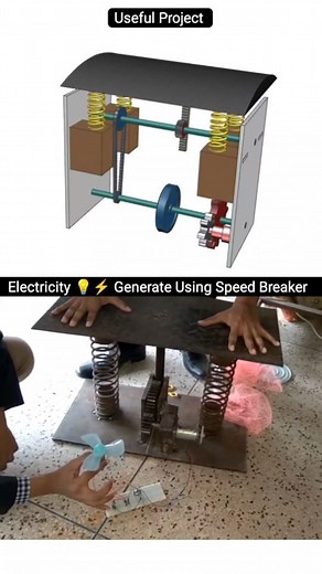 Mechanical Design on Instagram: "Road Power : Generating Electricity from Speed Bumps #diyproject #renewableenergy #electricitygeneration #greenenergy #mechanicalengineering #inovation #speedbarkerproject #kineticenergy #diyproject #sustanabletechnology #energyharvesting Discover how we can harness the untapped energy of moving vehicles to generate electricity. This project showcases a unique mechanism where a speed breaker is ingeniously utilized to convert the kinetic energy of vehicles into u