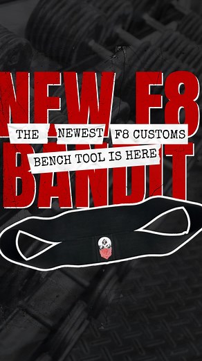 The newest @f8customs bench tool is here! 🚨The F8 Bandit🚨 Like our much loved Figure 8, the Bandit can be worn as a stand alone piece or as an insert to your bench shirt. The new design lays flatter on your chest, and provides safety and stability while under heavy loads Try one out for yourself at www.f8powerlifting.com | F8 Customs