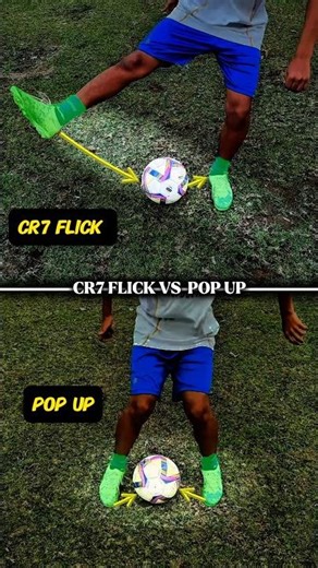 CR7 FLICK VS POP UP ⚽️.#football #footballskill #popup #cr7flick #tutorial #shorts