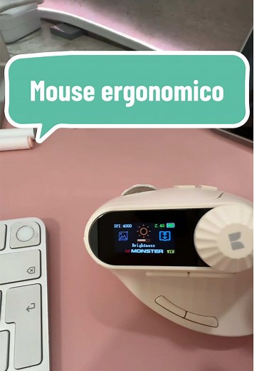 Mouse ergonómico con pantalla y botones programables