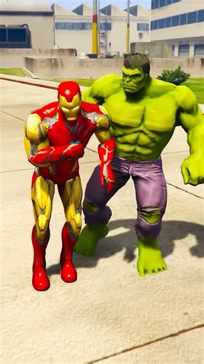 hulk help ironman to bring his bike short75 #hulk #venom #ironman