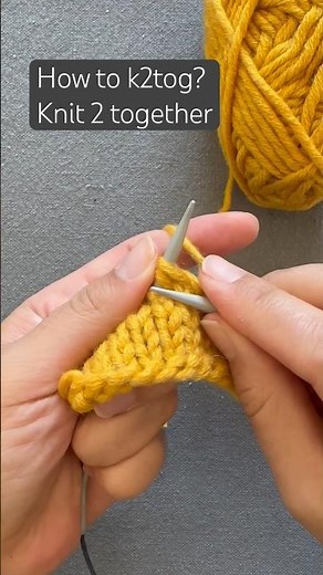 K2tog (knit 2 together) tutorial - Decrease your stitches #knittingtutorial #shorts