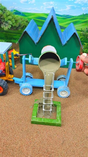 🔥🔥 Realistic Cement Mixer Machine Pillar Making 🚜 DIY Mini Tractor Project #shorts #youtubeshorts