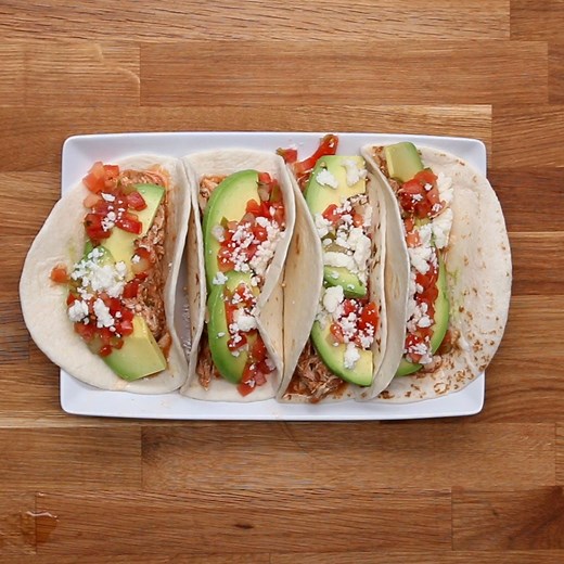 Slow Cooker Shredded Chicken Tacos Recipe by Tasty