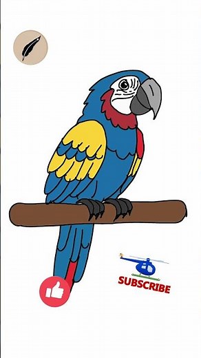 How to Draw a Macaw Parrot 🦜 Easy Bird Drawing Tutorial for Kids & Beginners #lidoartworks