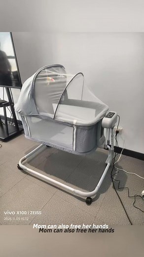 Kids Sleeper Bedside Bassinet Portable Crib -Electric Rocking...