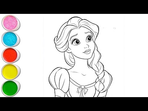 Cute Elsa Frozen Drawing for kids, Painting & Coloring for kids, Toddlers | Let's Draw Together