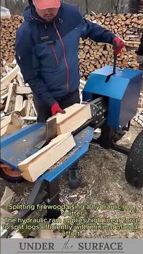 Hydraulic Log Splitter in Action for Efficient