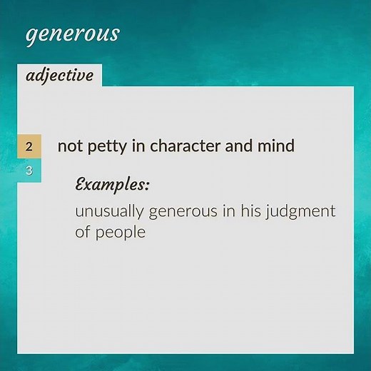 Generous | meaning of Generous