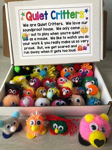 QUIET Critters-box Filled With Poem & Poms Teacher Resource, Classroom Behavior Management, Reward Prizes, Student Incentives, Homeschooling - Etsy