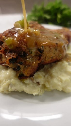 Delicious Spinach Artichoke Stuffed Pork Chops with Pan Gravy