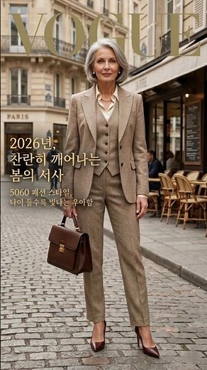 2026 봄 트렌드! 5060 여성 정장 카라넥 쓰리피스 셋업 🧥#5060패션 #여성정장 #중년패션 #봄코디 #5060스타일 #중년우아함 #Shorts #패션추천