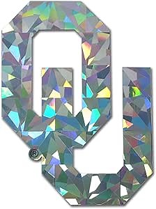 Elektroplate Officially Licensed Oklahoma OU Silver Reflective Decal | Premium All Weather Sticker for Car, Water Bottle, Laptop, Tablet, Window, Cooler, Bumper, Toolbox, Phone | Made in The USA