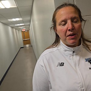 Maine women's basketball head coach Amy Vachon after the Black Bears defeated the Boston University Terriers 54-45 on Monday, December 1st in Orono. | Eastern Maine Sports
