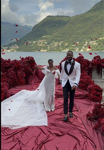 Enchanting Red-Toned Wedding Ceremony in Italy