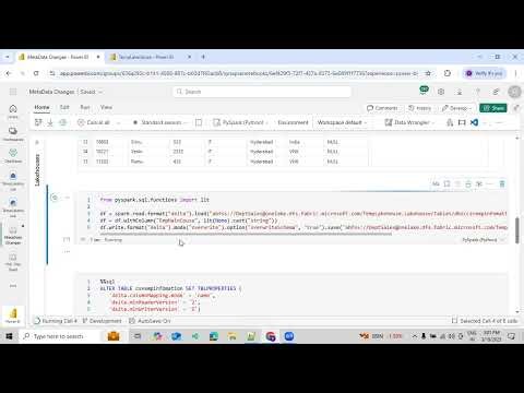 How to Implement Alter Table in PySpark Notebook using Microsoft Fabric
