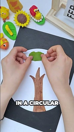 🌳 Easy Tree Craft with Real Leaves | DIY Art Project 🍃