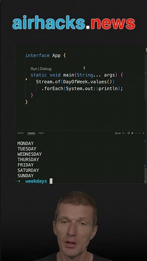 The DayOfWeek Enum #java #shorts #coding #airhacks