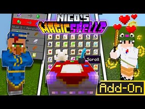The BEST MAGIC ADD-ON/MOD for Minecraft Bedrock/PE - Review Nico's Magic Spells Add-on
