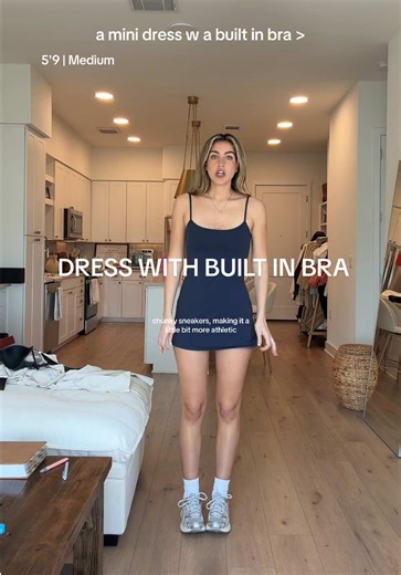 Cute Casual Mini Dress with Built-In Bra