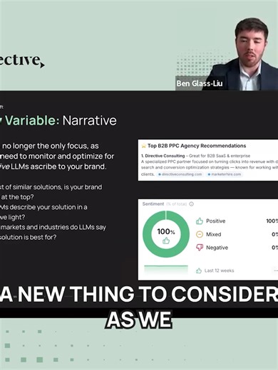 AI search isn’t replacing Google, but it is rewriting attribution. In our webinar, Why Your AI Search Is Hard to Measure (and How to Fix It), Benjamin Glass-Liu breaks down the new variable B2B teams need to track: narrative. It’s not just whether you show up in AI answers. It’s how you’re being described. Enterprise vs mid-market, top of the shortlist vs buried, accurate vs outdated, positive vs mixed. Because buyers form opinions in LLMs before they ever click. Want the full breakdown on measu