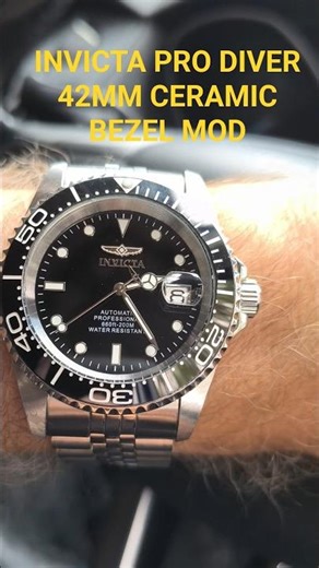 Invicta pro diver 42 mm ceramic bezel insert mod #shorts