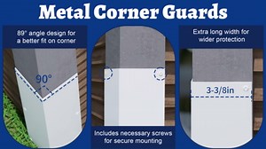 Aluminum Alloy Metal Siding Corner Guards, Siding Corner Protectors with 90° Angle, 3.4" x 3.4" x 15.8” Weed Whacking Protection for Outside Wall Vinyl Siding, Pack of 2