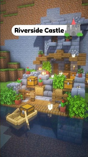 Minecraft Riverside Mountain Base Idea🏰🌊 | Easy Castle Build Tutorial