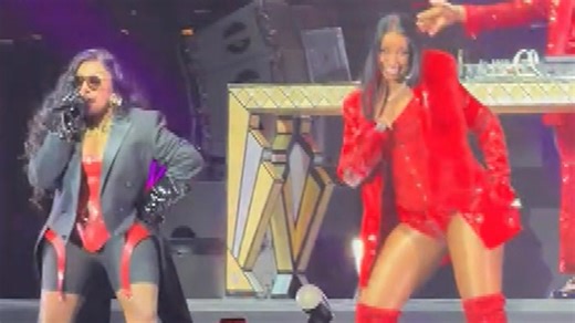 Mýa and Lil' Kim reunite for a 'Lady Marmalade' performance ahead of the song's 25th anniversary at DJ Cassidy's 'Pass the Mic Live!' event in Los Angeles! No word whether Christina Aguilera and Pink were invited, but ET was with the foursome in 2001 on set of their 'Moulin Rouge' music video. | Entertainment Tonight