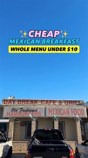 ✨🍳 CHEAP BREAKFAST HOLE IN THE WALL RESTAURANT IN FORT WORTH // ENTIRE MENU UNDER $10 // 🥞✨ #FortWorthLoveList // If you want a meal for under $10, Daybreak Cafe & Grill has you covered! This hole-in-the-wall spot in Fort Worth has insanely cheap prices, serving breakfast and lunch.🍳 They’re open bright and early every day at 5AM, making it the perfect breakfast pitstop on the way to work. ☀️ 📍LOCATION // 2720 White Settlement Rd, Fort Worth, TX 76107 ⏰ HOURS // Daily 5AM-4PM Add it to the L