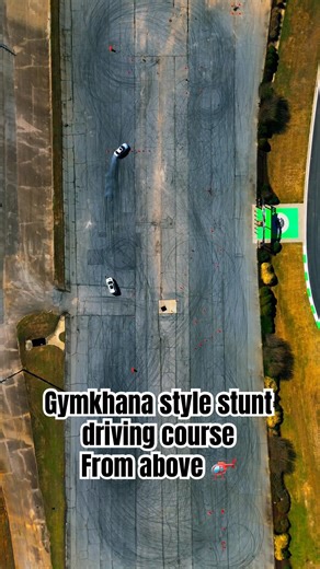 Drone POV from above. 🚁 Camera car chasing. Car fully sideways. #deone #stunts #drift #gymkhana