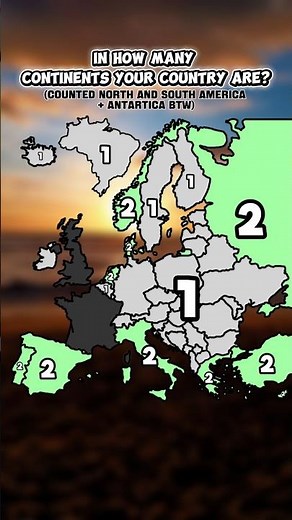 IN HOW MANY COUNTRINENTS YOUR COUNTRY ARE? #map #mapping #geography #europe