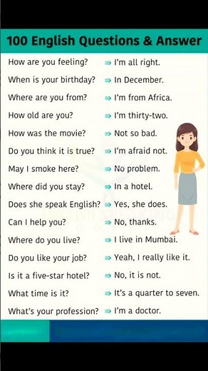 100 Basic English Questions and Answers for Daily Conversation | Gllow Up English